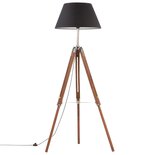 Vloerlamp Driepoot 141 Cm Massief Teakhout Honingbruin En Zwart