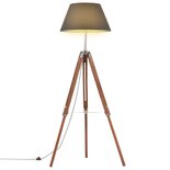 Vloerlamp Driepoot 141 Cm Massief Teakhout Honingbruin En Zwart