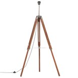 Vloerlamp Driepoot 141 Cm Massief Teakhout Honingbruin En Zwart