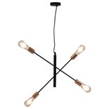 Plafondlamp Met Filament Peren 2 W E27 Zwart En Koper