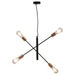Plafondlamp Met Filament Peren 2 W E27 Zwart En Koper