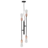 Plafondlamp Met Filament Peren 2 W E27 Zwart En Koper