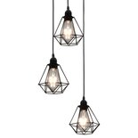 Plafondlamp Met Diamantvorm 3Xe27 Zwart